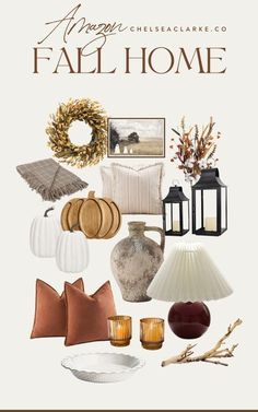 an image of fall home decor items