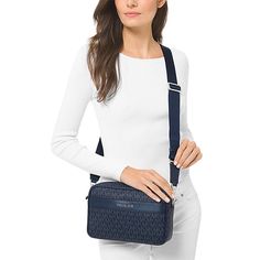 Kenly Large Crossbody Bag (Model:35T0SY9C7B) is designed with the MK signature logo throughout Perfectly suited for your everyday outfit and style Comes with an exterior front snap pocket and interior coin and slip pocket Adjustable Strap that is 14”-25” 4% coated canvas/9.6% polyester/1% polyurethane Silver-tone hardware Dimensions: 9.75” W X 6” H X 3.75” D Lined with 100% polyester Perfect accessory for traveling, going out or everyday living Blue Crossbody Shoulder Bag With Logo, Blue Logo Crossbody Shoulder Bag, Blue Logo Crossbody Bag, Crossbody Bag Michael Kors, Bag Michael Kors, Mini Crossbody Purse, Michael Kors Mercer, Brown Leather Crossbody Bag, Large Crossbody Bags