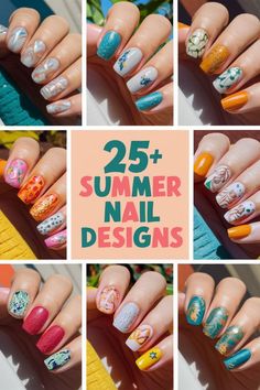 Popular Nail Designs 2024, Nail Ideas Different, New Nail Trends 2024 Summer, Summer 2024 Nails Trend, Summer Nail 2024 Trends Almond, Fun Summer Nails 2024, Summer Nail Designs 2024, July Nails Ideas, Summer Fun Nails