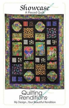 the cover of show case quilting renditions, featuring an image of flowers and leaves