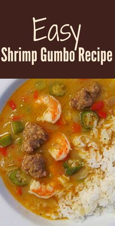 easy shrimp gumbo recipe with rice and vegetables