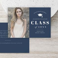 a graduation announcement card with a photo on it