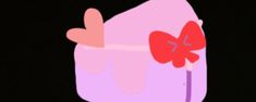 an animated image of a pink vase with hearts on it's side and a red bow at the top