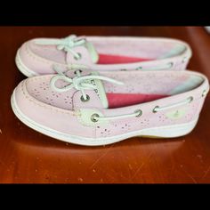 Pink With Laser Cut Detail. Tags Are Not Attached But They Were Never Worn. Super Clean! So Cute. No Stains. Leather Laces And Suede Insoles. White Slip-on Casual Boat Shoes, Casual White Slip-on Boat Shoes, White Slip-on Boat Shoes For Spring, White Lace-up Casual Boat Shoes, Casual White Lace-up Boat Shoes, Womens Boat Shoes, Sperry Top Sider, Sperry Shoes, Top Sider