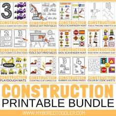 Construction Printables, Counting Clip Cards