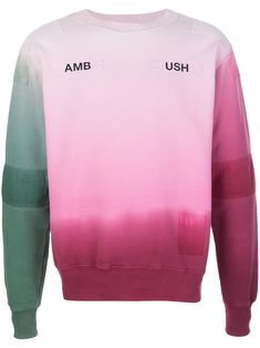 crew neck drop shoulder logo patch to the front ombré print patchwork detailing long sleeves fitted cuff sleeves When buying this unisex item, keep in mind that it is graded in standard men's sizing Tie Dye Pattern, Sweatshirts Pattern, Detailed Sweater, Tie Dye Patterns, Cotton Logo, Pink Sweatshirt, Pink Outfit, Cuff Sleeves, Lifestyle Brand