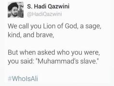 a tweet with the caption that reads, we call you lion of god, a sage, kind of brave, but when asked who