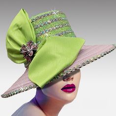 This Stunning Couture Pink And Green Masterpiece Features A Meticulous Arrangement Of Exquisite Crystals And Rhinestones, Each Placed By Hand To Perfection. Adorned With A Luxurious Big Bow And A Dazzling Jeweled Brooch, This Hat Is The Epitome Of Elegance And Style. Make A Statement At Any Event With This One-Of-A-Kind Accessory That Is Sure To Turn Heads And Elevate Your Ensemble To The Next Level. Get Ready To Shine And Stand Out In This Beautiful Handcrafted Masterpiece! $Aka #Couturecollect Elegant Embellished Hat With Curved Brim, Elegant Embellished Hats With Curved Brim, Designer Curved Brim Hats For Parties, Elegant Embellished Hats For Formal Occasions, Elegant Multicolor Hat For Evening, Elegant Embellished Formal Hats, Elegant Multicolor Evening Hat, Embellished Evening Hats, Elegant Embellished Party Hats