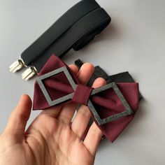 Gothic wedding bow tie for groomsmen. Wooden bow tie and suspenders set! Burgundy black wedding wii be great with this accessories. Groomsmen bow tie and black suspenders with pocket sqaure set! I sew these sets with very big love and hope that you like my wedding accessories. You can do a cool set with an adult and baby bow tie and have a family look! Your style will be perfect with a bow tie. The bow tie is packaged in a beautiful kraft box with a beautiful bow. You will have a perfect and uni Black Suit And Tie Accessories For Wedding, Black Bow Tie With Ribbon For Gift, Black Bow Tie Suit Accessories Gift, Black Bow Tie Accessories As Gift, Black Bow With Tie Back As Gift, Black Ribbon Bow Tie For Gift, Black Wedding Groomsmen, Burgundy Black Wedding, Tie And Suspenders