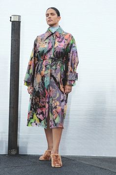 Stine Goya Desiree Coat Coat 3086 Abstract Night Floral Autumn Winter 2022, On A Rainy Day, Winter 2022, A Rainy Day, Night Dress