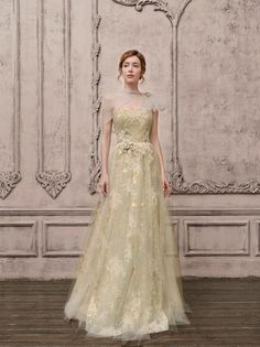 Drape Gowns, Embellished Gown, Tulle Gown, A Line Gown