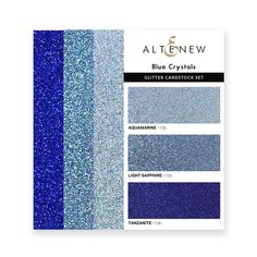 Altenew - Glitter Cardstock Set - Blue Crystals-ScrapbookPal Glitter Gradient, Light Sapphire, Loose Glitter, Art Organization, Glitter Cardstock, Crystal Set, Embossing Folders, Paper Envelopes, Coordinating Colors