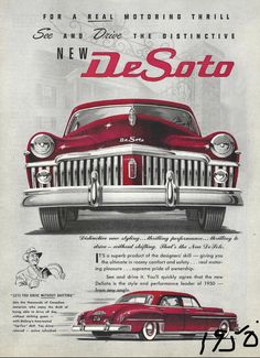 an advertisement for the new desoto car