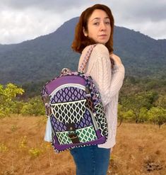 This uniquely beautiful vibrant blue colored rug fabric backpack offers elegance and comfort with its 3 zippered compartments. We use faux leather in this lovely backpack. It has a decorative grey dangling tassel accesory. The patterns on it are ancient Anatolian rug patterns and are believed to bring luck and abundance to people's lives. You can personalize it by adding a name tag to the weekend bag with adjustable straps. It is a perfect Christmas, New Year, birthday and Valentine's gift. Be w Unique Gifts For Girlfriend, Colored Rug, Sport Backpack, Fabric Backpack, Rug Patterns, Blue Velvet Dress, Backpack Sport, Personalized Christmas Gifts, Fabric Rug