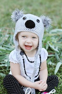 Koala Crochet, Crochet Koala, Earflap Beanie, Messy Bun Beanie, Bunny Outfit, Baby Penguins, Baby Mouse, Crochet Creations, Beanie Pattern