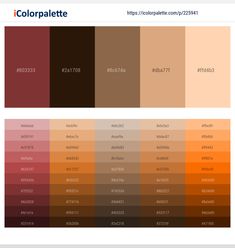 the color palette is shown in different shades