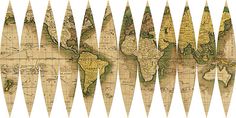 an old world map is shown with arrows pointing in different directions