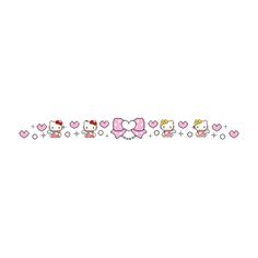 a cross stitch pattern with hello kitty and hearts on the bottom, in different colors