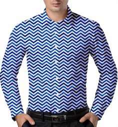 Stand out in the bold, stylish and original Regal Manor Zig Zag shirt. 100% Cotton Machine Wash Adjustable Button Cuffs Regal Manor Zig Zag slim-fit dress shirt with full sleeves. A blue and white Zig Zag print on a top quality cotton fabric. ** SIZE CHART Available In Images. Please refer to the Slim-Fit section for this shirt. If you have any questions please email ruby@fabpatterns.com © 2019 Photography is intellectual property of Fab Patterns LLC © and may not be used without express written permission from Fab Patterns. Blue Long Sleeve Dress Shirt For Office, Slim Fit Long Sleeve Shirt With Buttons, Blue Long Sleeve Dress Shirt For Fall, Blue Long Sleeve Shirt For Office, Blue Long Sleeve Office Shirt, Casual Long Sleeve Dress Shirt For Office, Casual Long Sleeve Shirt For Office Wear, Casual Long Sleeve Office Shirt, Mens Dress Shirts