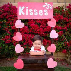 Kissing Booth Photoshoot, Valentines Kissing Booth, Valentines Pics, Valentines Pictures, Vday Shoot, Valentines Baby Photos, Valentine Minis, Babies Pics, Red Bowtie