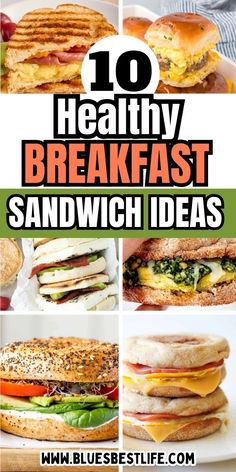 A collection of breakfast sandwiches. Vegetarian Breakfast Sandwich, Healthy Breakfast Sandwiches, Breakfast Sandwich Ideas, Bagel Sandwiches, Healthy Vegetarian Breakfast, Healthy Breakfast Sandwich, Healthy Breakfast Meal Prep, Best Breakfast Sandwich