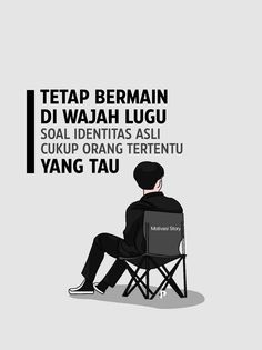 a man sitting in a chair with the caption teap beramin di wajah lugi