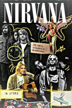 an advertisement for nirvana featuring the band