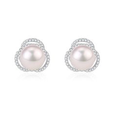 11-12mm Freshwater Pearl Earrings Treat yourself to timeless elegance with these 11-12mm Freshwater Pearl & Rose Floral Earrings from House of Pearls. Classically crafted from freshwater pearls, these earrings exude a classic charm that never goes out of style. The soft, rosy hue of the pearls gives them an added sense of allure, while the simple design keeps them versatile enough to wear it with almost any outfit. Perfect for casual or formal occasions, these timeless studs will add a hint of l Refined Akoya Pearl Earrings As Gift, Elegant Round Akoya Pearl Earrings, Feminine Silver Pearl Earrings For Anniversary, Silver Feminine Pearl Earrings For Anniversary, Refined Silver Pearl Earrings For Gift, Timeless Pearl White Akoya Pearl Earrings, Elegant Akoya Pearl Earrings In Pearl White, Timeless Akoya Pearl White Earrings, Refined Round Pearl Earrings For Wedding