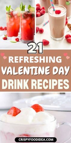 Here you get some valentine day drink ideas that are best for drinks. Valentines Drinks Alcoholic, Valentine Drinks, Valentine's Day Treats, Valentine Desserts, Valentine Dinner, Valentines Day Dinner, Valentines Day Food, Valentine Projects, Homemade Valentines