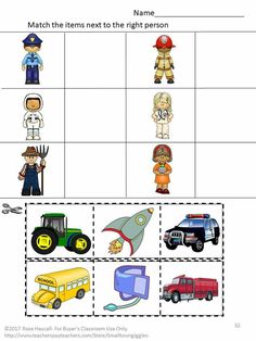 the worksheet for matching pictures to match them up with their name and number