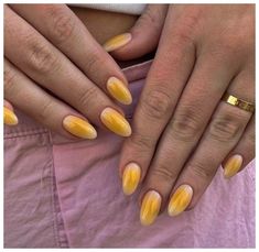 Capture the essence of sunny days with our radiant summer yellow nails! Flash a smile on your hands with a color that's as warm and inviting as a sunny afternoon. Nail Yellow, Rainbow Nails Design, Beachy Nails, Aura Nails, Brown Nails Design, Easy Designs, Nails Yellow