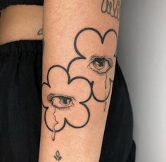 a woman's arm with an eye tattoo on it