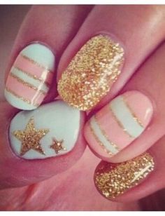 Gold & Pastels Do It Yourself Nails, Nails Polish, Get Nails, I Love Nails, Pastel Nails, Fancy Nails, Creative Nails, Love Nails, Nail Lacquer