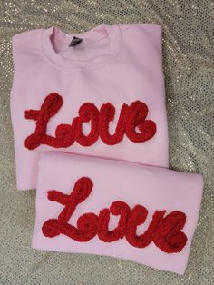 Valentine's day sweatshirt for women Chenille yarn embroidered directly onto garment.  Washing Instructions: Wash shirt inside out with like colors and hang to air dry.  **unisex shirt sizing**  Embroidered with the most tender care!  Please feel free to reach out with any questions or requests you may have! Valentines Sweatshirt, Tender Care, Chenille Yarn, Sweatshirt For Women, Cute Shirt, Valentines Gift, Party Shirts, Women Pullover, Cute Shirts