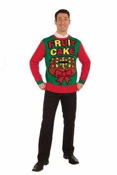 Who brought the fruit cake? You did! The retro style Fruit Cake Ugly Christmas Sweater is great for holiday parties, family gatherings and more! Cake Ugly, Funny Christmas Cards Diy, Fruit Cake Christmas, Cake Christmas, Ugly Xmas Sweater, Tacky Christmas, Party Sweaters, Christmas Sweater Party, Ugly Christmas Sweater Funny