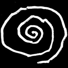 a black and white drawing of a spiral