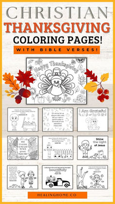 the thanksgiving coloring pages with bible verses for children to color and print on paper