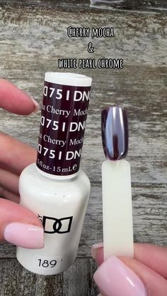 Dnd Cherry Mocha Chrome, Cherry Mocha Nails, Mocha Nails, Med Hair, Cherry Mocha, Neat Nails, Nails Chrome, 2024 Nails, Chrome Effect