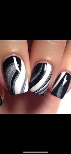 Black And White Nail, Jade Nails, Stylish Nails Designs, Glitter Gel Nails, Simple Gel Nails, Fall Acrylic Nails, Sparkle Nails