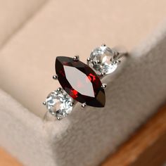 Ring Marquise, Garnet Ring, Garnet Rings, Garnet Gemstone, Marquise Cut, Red Garnet, Promise Ring, Promise Rings, Types Of Metal