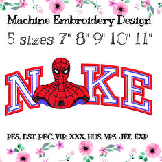 a spiderman iron - on patch with the name nnke