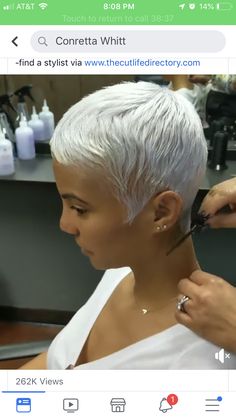 White Short Hair Black Women, Platinum Pixie Cut Black Women, Layers Tutorial, Butterfly Bob, Blowout At Home, Short Platinum Blonde Hair, The Perfect Blowout, Platinum Pixie, Easy Butterfly