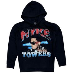 * Myke Towers Men's Hoodie * Front Graphic Print * Young Kinz Logo Print On The Inner Collar * Pull Over * Front Kangaroo Pocket * Inner Fleece Material * Long Sleeve * 70% Cotton, 30% Polyester * Official Myke Towers Merchandise * Mpn Mt032024 * Msrp $70 Hooded Throwback Tops For Streetwear, Throwback Streetwear Hoodie Top, Black Pre-shrunk Hooded Top, Pre-shrunk Hooded Sweatshirt For Streetwear, Pre-shrunk Hoodie For Streetwear In Winter, Pre-shrunk Hoodie For Winter Streetwear, Mike Towers, Myke Towers, Hoodie Sweatshirt