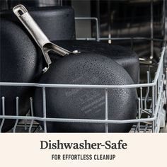 the dishwasher safe for effortless cleanup is shown in this advertise