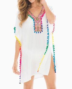 Right as Rainbows Boho Caftan Boho Caftan, Diy Summer Clothes, White Kaftan, Kaftan Style, Swimsuit Fashion, Kebaya, Beach Dresses, Maternity Fashion, Diy Clothes