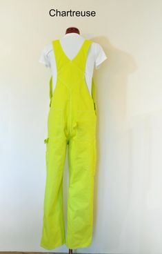 "Custom Dyed Bib Overalls. PLEASE LOOK OVER THE DETAILS AND MEASUREMENTS LISTED BELOW BEFORE ORDERING! THANK YOU! My suppliers are out of stock on many sizes - more should be available in the near future. I hope! Rugged Blue Brand 100% Cotton Bib Overall Pants - Dyed per request of customer color. This listing is a custom request. You choose the size and color. I will acquire the Cotton Painters Bib to be dyed in the color of your choosing. The bib overalls will be a NEW pair of Painters Overall Cotton Utility Overalls, Utility Cotton Overalls Pants, Green Cotton Overalls, Baggy Utility Overalls, Painters Overalls, Overall Pants, Overalls Shorts, Overalls Men, Green Aqua