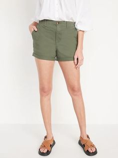 High-Waisted OGC Chino Shorts for Women -- 3.5-inch inseam | Old Navy Cheap Short Utility Pants, Alpine Tundra, Chinos Style, Crochet Shorts, High Rise Denim Shorts, Twill Shorts, Old Navy Shorts, Old Navy Women, Light Wash Jeans