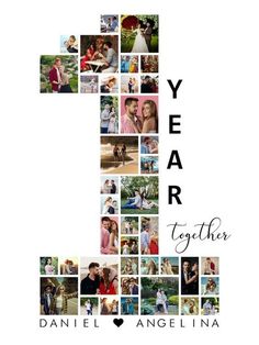 a cross made up of photos with the words year together