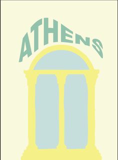 an old building with the word athen's above it