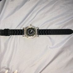 Black Watch With Rubber Band Rhinestone Face Never Used Still Has Tags May Need New Battery Soon Rhinestone Watches, Rubber Bands, Black Watch, Women Jewelry, Band, Women Shopping, Black, Color